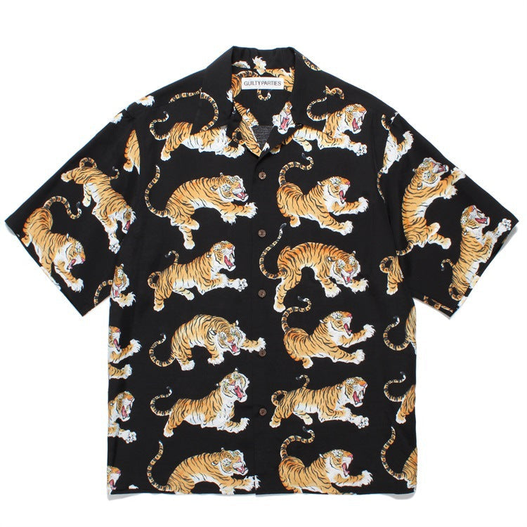 GUILTYPARTIES TIGER Shirts 24ss Tiger TIM LEHI, Hawaiian Short Sleeve Shirt