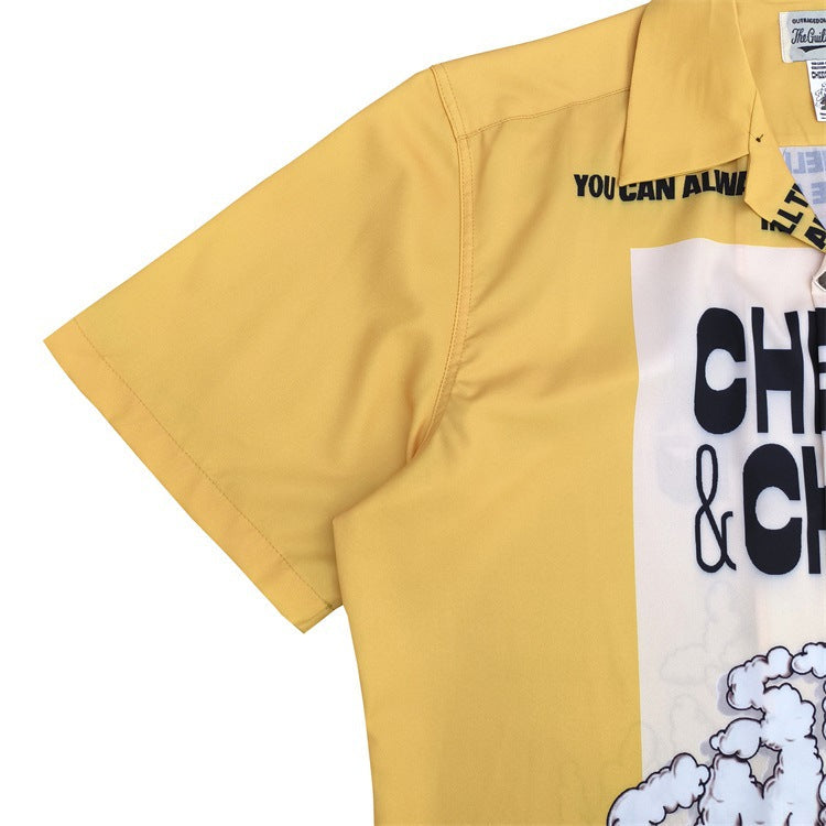 GUILTYPARTIES TIGER Shirts 22ss SMOKIN CHEECH & CHONG Hawaiian Short Sleeve Shirt Men