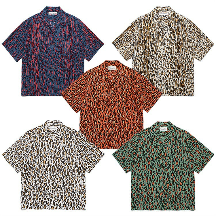 GUILTYPARTIES TIGER Shirts 24AW Leopard print, Hawaiian casual short-sleeved shirt men
