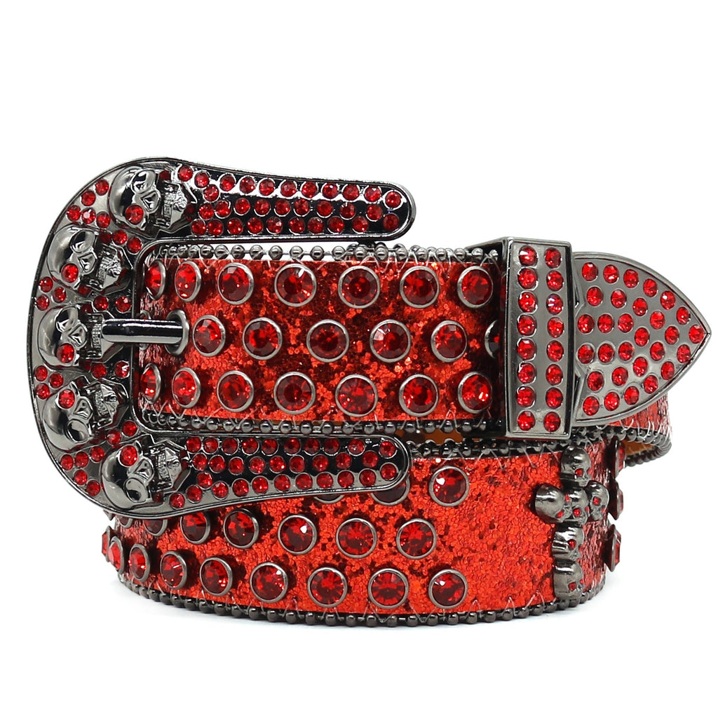 Hip-hop punk rhinestone belt skull belt