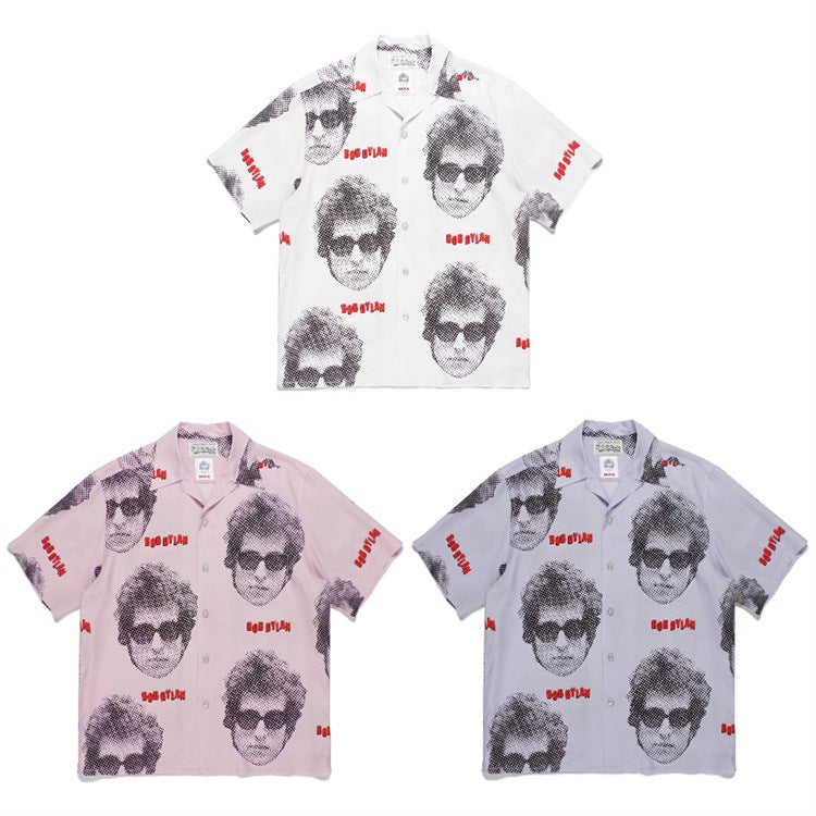 GUILTYPARTIES TIGER Shirts 22ss x BOB DYLAN Joint Hawaiian Casual Short Sleeve Shirt Men
