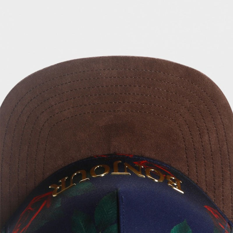 Trendy flat brimmed snapback hatsrose adjustable sun shade