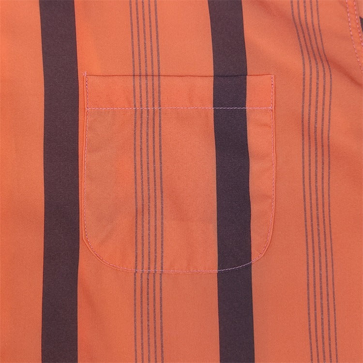 GUILTYPARTIES TIGER Shirts 24ss Striped Classic, Rayon Hawaiian Casual Short Sleeve Shirt Men