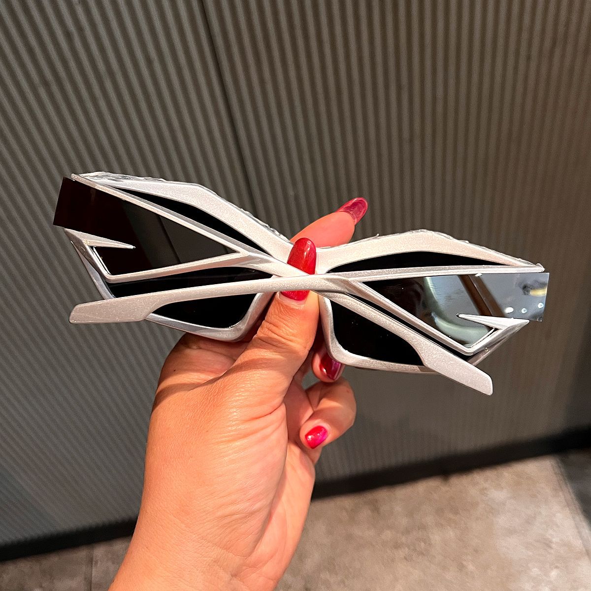 Trendy punk glasses y2k epoxy shark teeth special shape