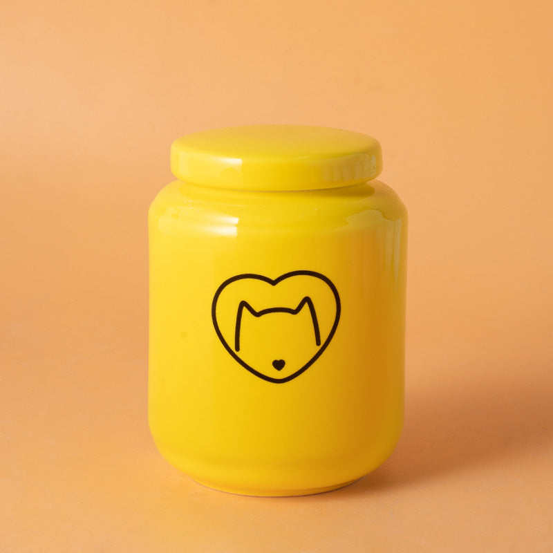 Pet Urn Dog Cat Ceramic Pet Memorial Jar Sealed with Lid Bone Jar Funeral Supplies