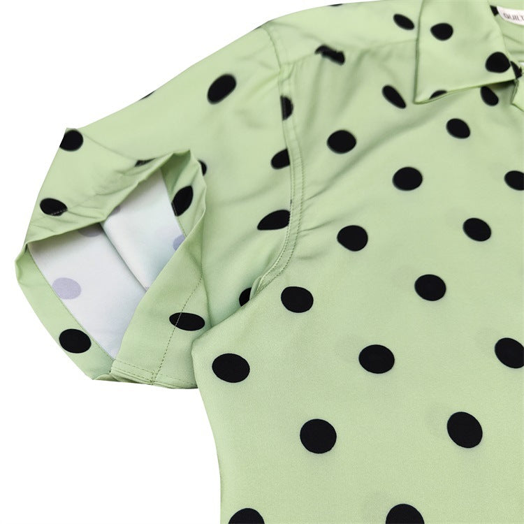 GUILTYPARTIES TIGER Shirts 24ss polka dot glass ball rayon Hawaiian casual short-sleeved shirt