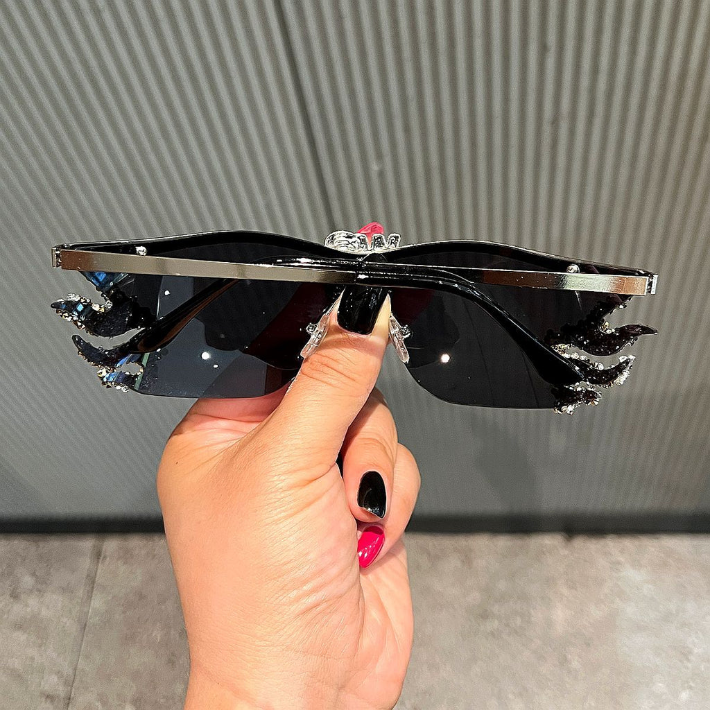 Trendy punk glasses y2k flame sunglasses