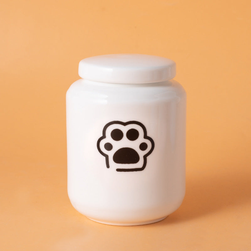 Pet Urn Dog Cat Ceramic Pet Memorial Jar Sealed with Lid Bone Jar Funeral Supplies