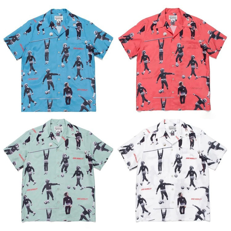 GUILTYPARTIES TIGER Shirts Bob Marley Reggae Music Bob Marley Hawaiian Short Sleeve Shirt