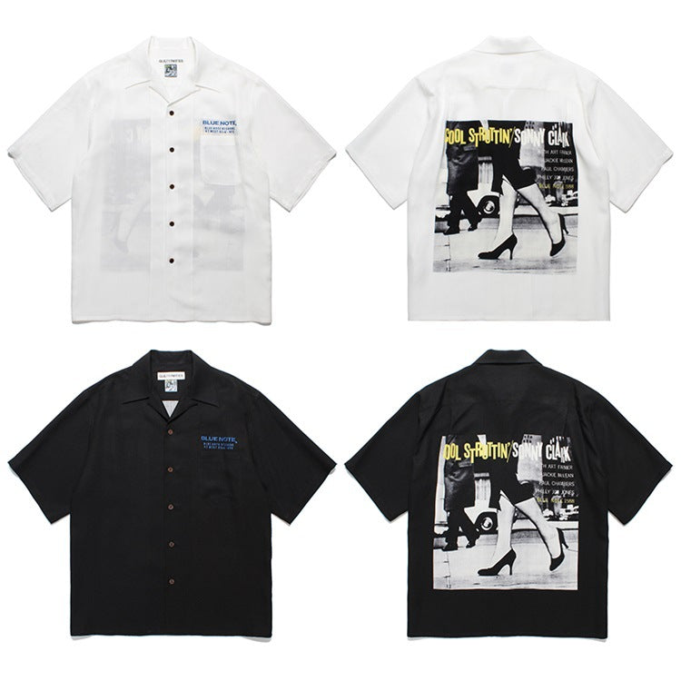 GUILTYPARTIES TIGER Shirts 24ss Art Blakey Jazz Drummer Hawaiian Short Sleeve Shirt