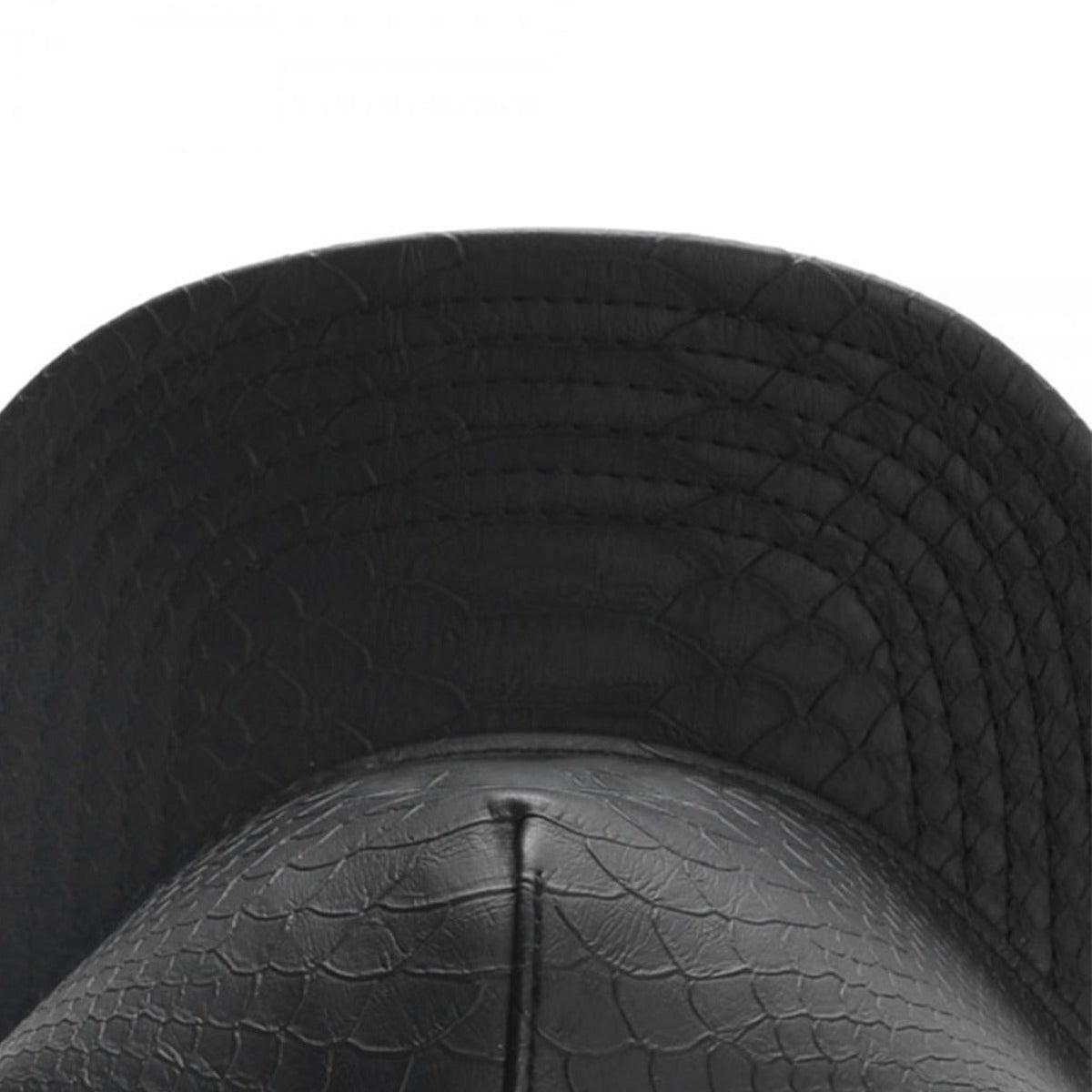 Trendy flat brimmed snapback hatsleather