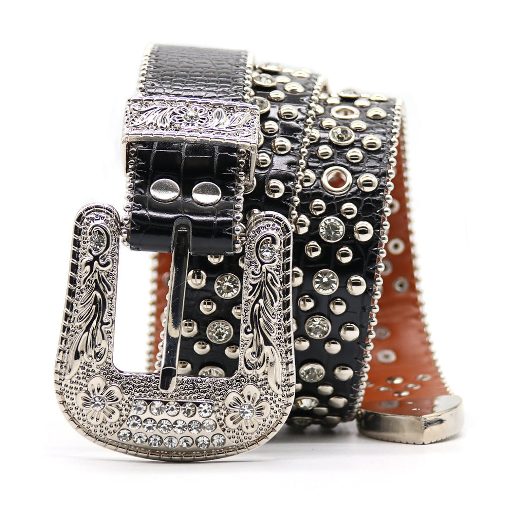 Hip-hop punk rhinestone belt punk rock