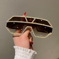Trendy punk glasses diamond y2k sunshade