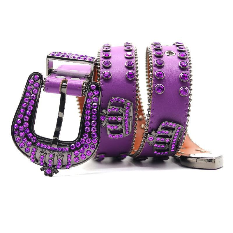 Hip-hop punk rhinestone belt rhinestone crown