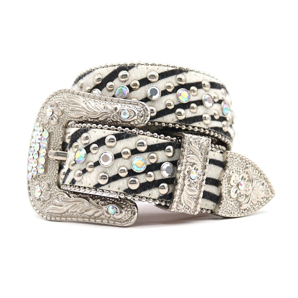 Hip-hop punk rhinestone belt for men and women neutral