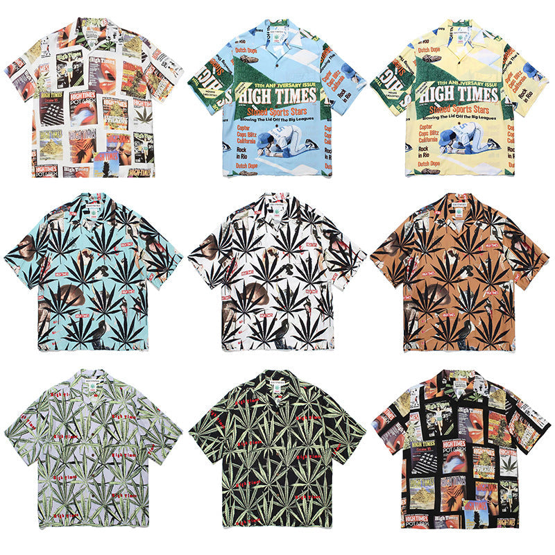GUILTYPARTIES TIGER Shirts High Times Original Poster Lick Mama Hawaiian Short Sleeve Shirt