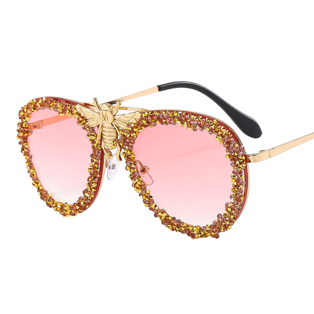 Trendy punk glasses diamond retro