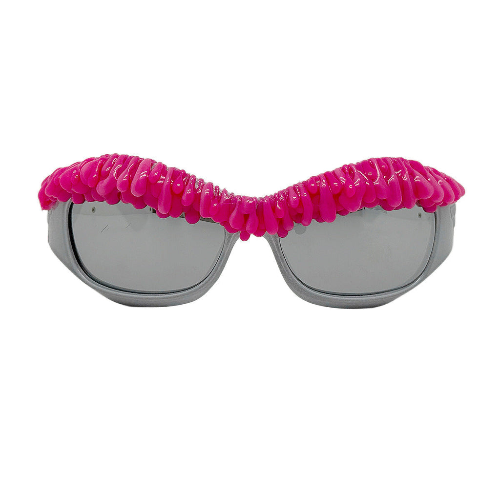 Trendy punk glasses drip plastic