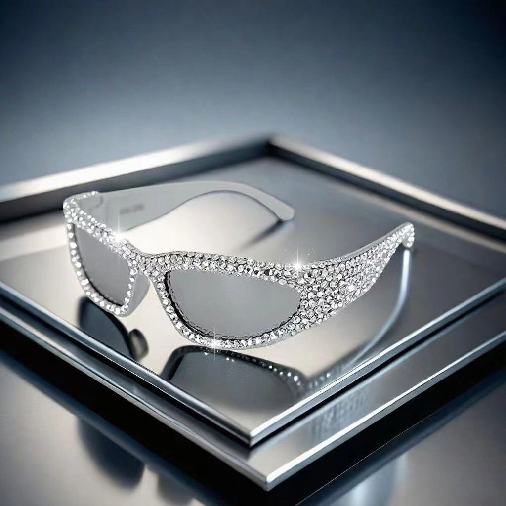 Trendy punk glasses flash diamond y2k