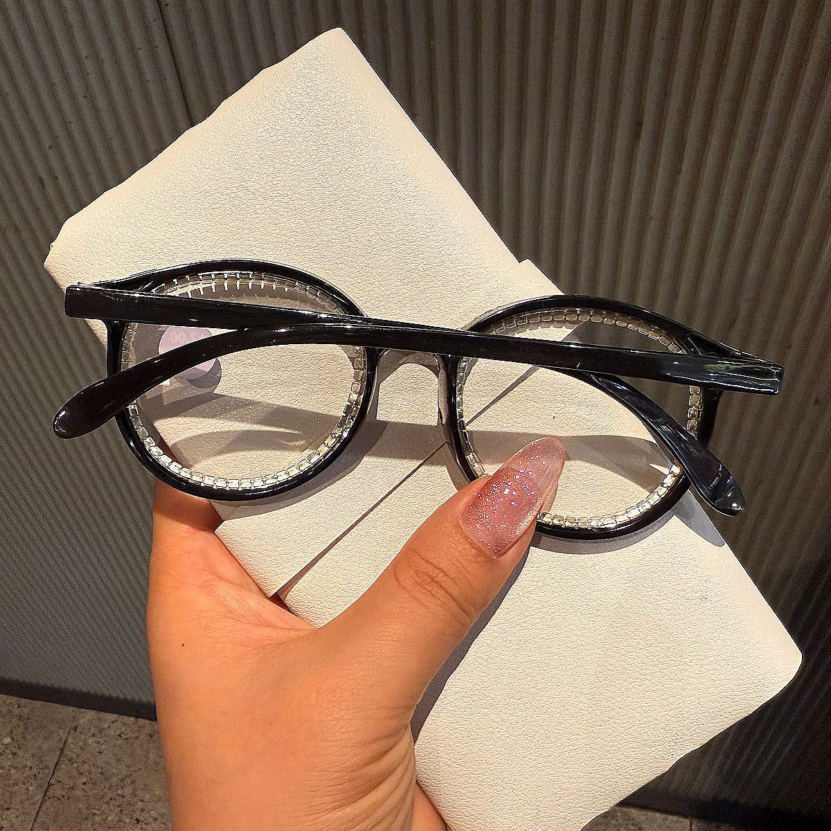 Trendy Punk Glasses Flash Drill Cat Ears Anti-Blue Light