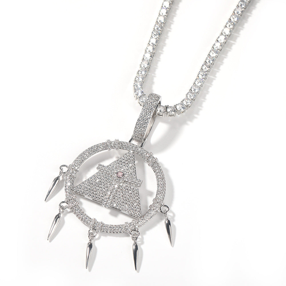 Jewelry Game King Millennium Wisdom Wheel Pendant Necklace Copper Inlaid Zircon Yu-Gi-Oh! Royalty Dog Tags Far East