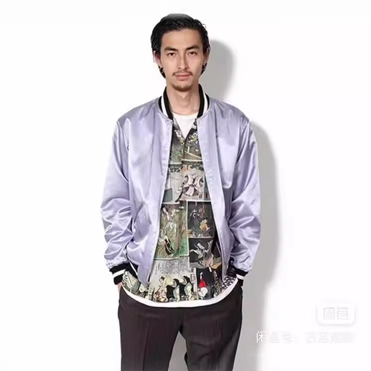GUILTYPARTIES TIGER Long sleeved shirt 18aw, Ukiyo-e painting loose Hawaiian long-sleeved shirt men