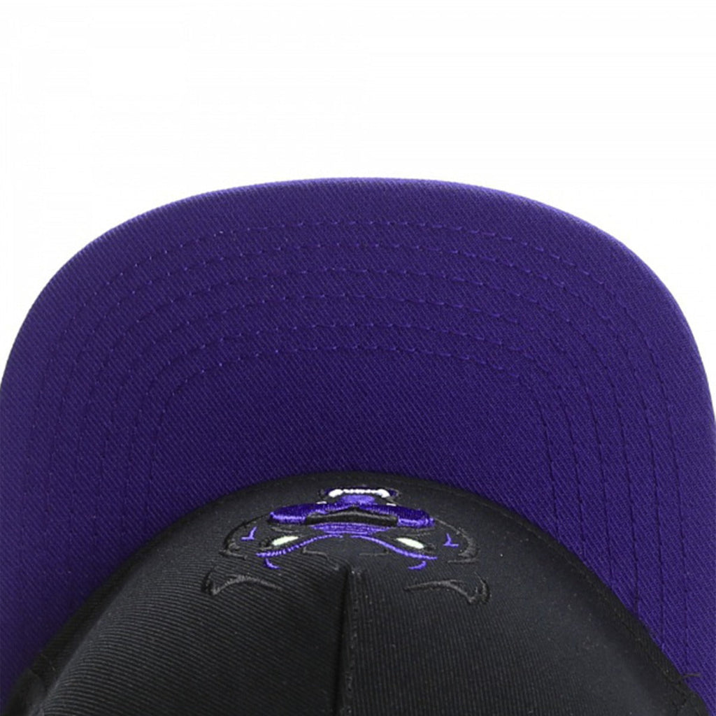 Trendy flat brimmed snapback hatscartoon purple leopard embroider summer