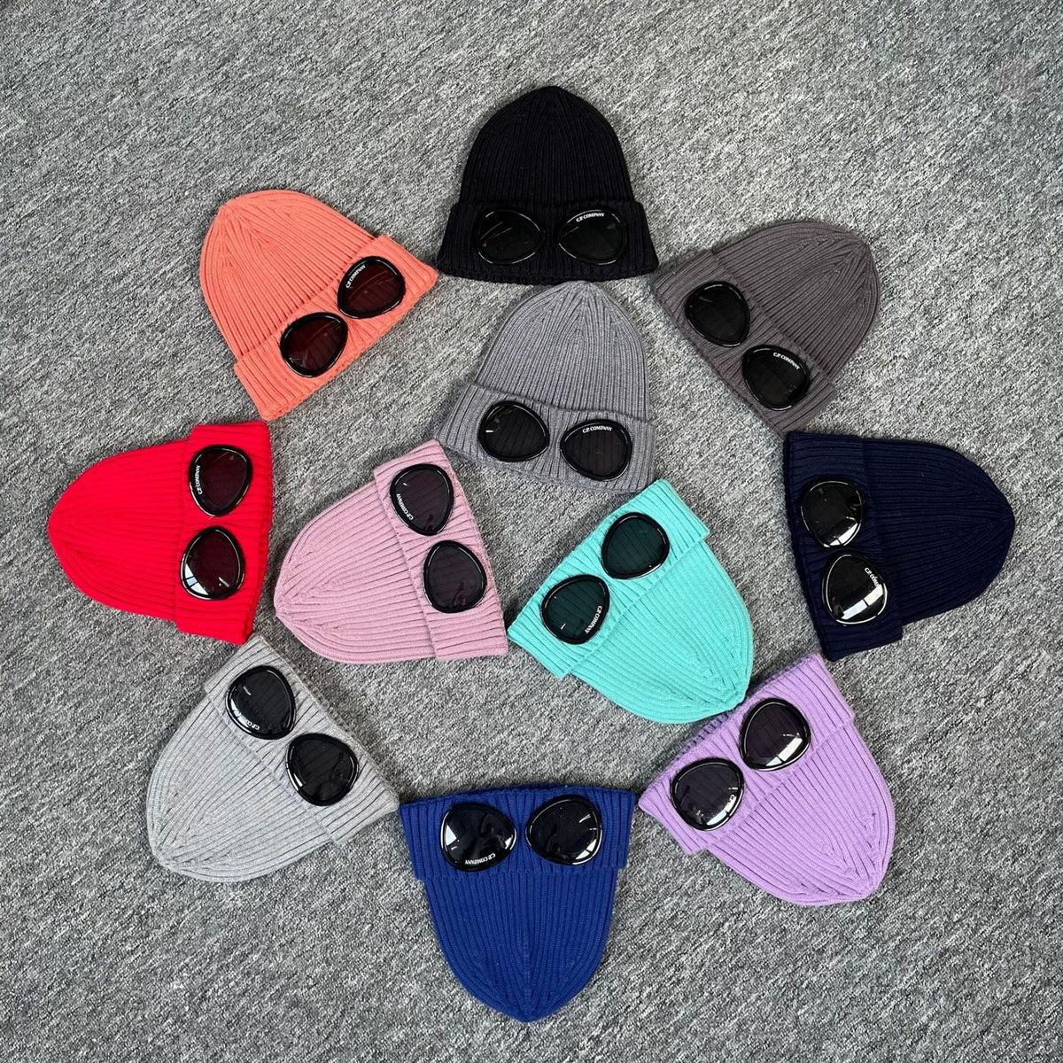 Ribbed CP glasses autumn and winter knitted hats for men and women outdoor warmth