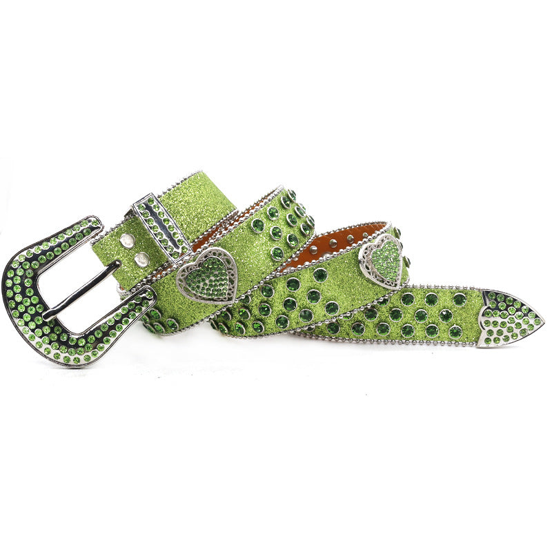 Hip-hop punk rhinestone belt punkfashion