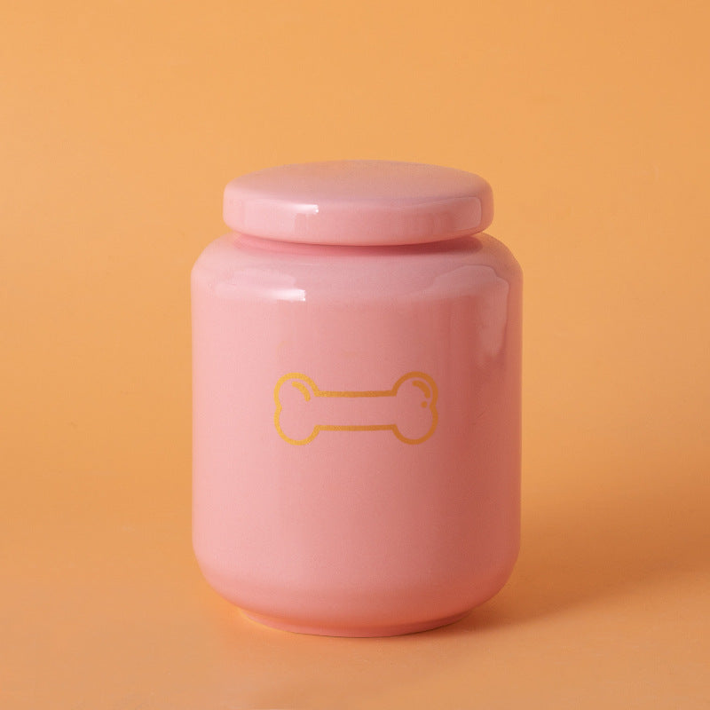 Pet Urn Dog Cat Ceramic Pet Memorial Jar Sealed with Lid Bone Jar Funeral Supplies