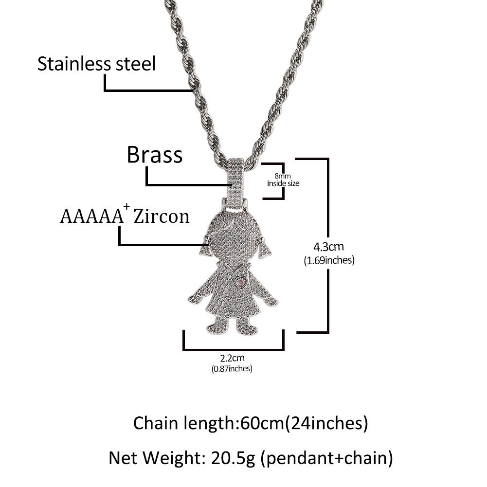 Jewelry Hip Hop Diamond Pendant Necklace Royalty Spectrum St. Valentine's