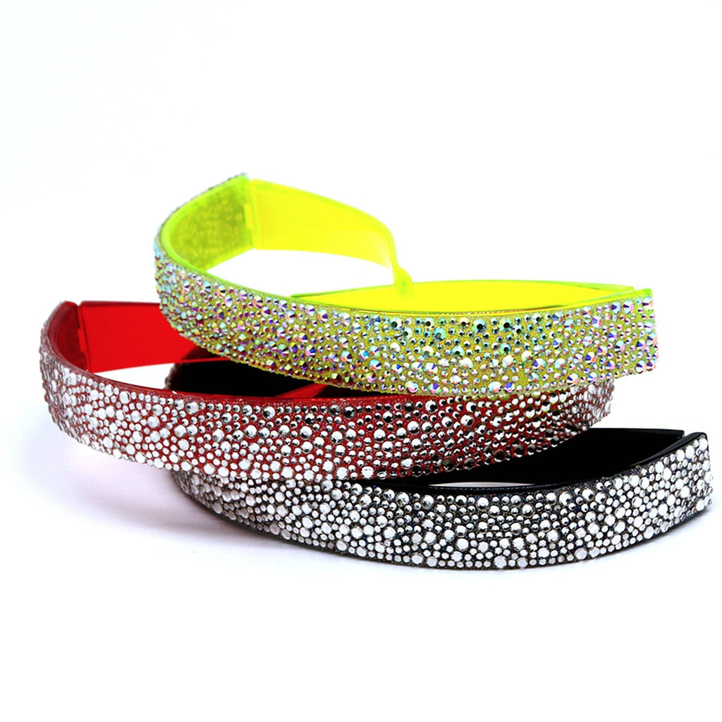 Trendy punk glasses headband full of diamonds