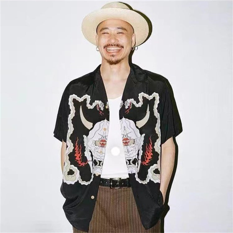 GUILTYPARTIES TIGER Shirts Prajna Wolf Head ALOHA Heaven Tokyo Hawaii Short Sleeve Shirt