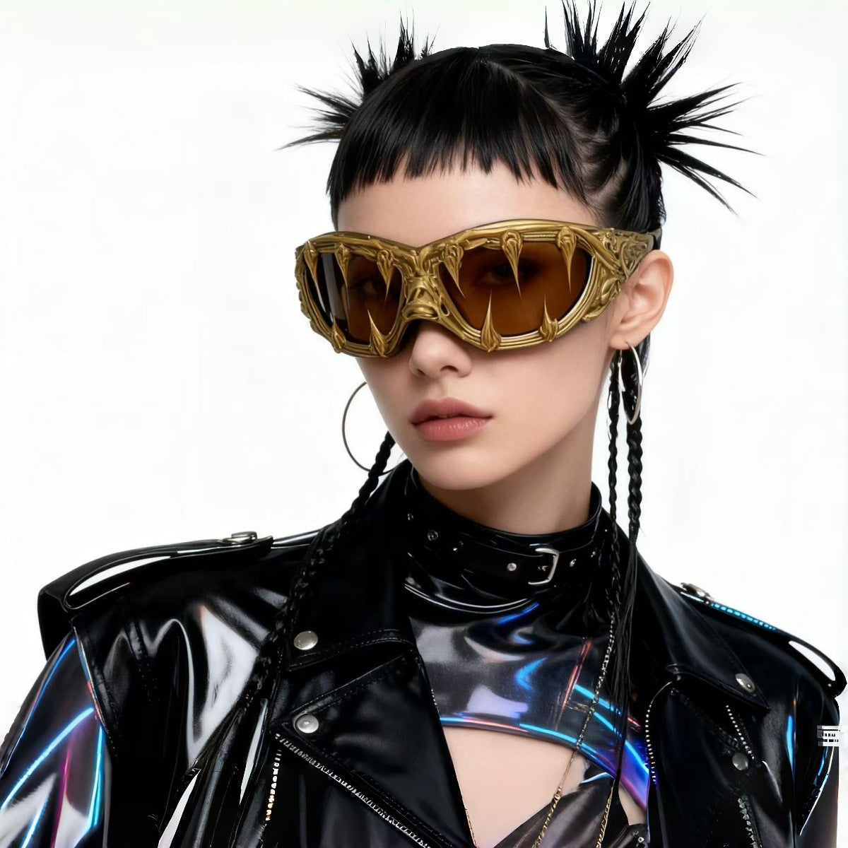 Trendy punk glasses y2k large frame eagle beak