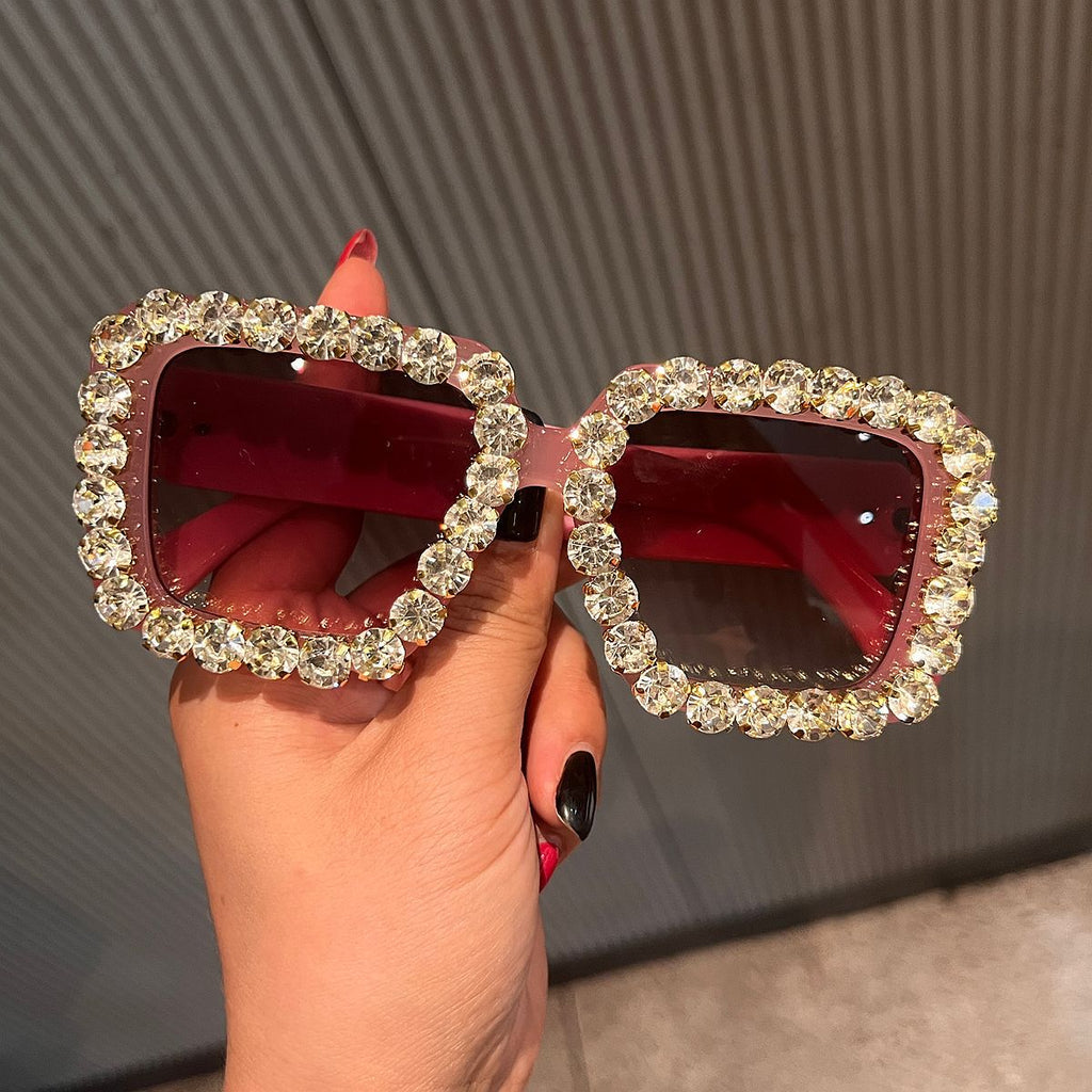 Trendy punk glasses with diamonds