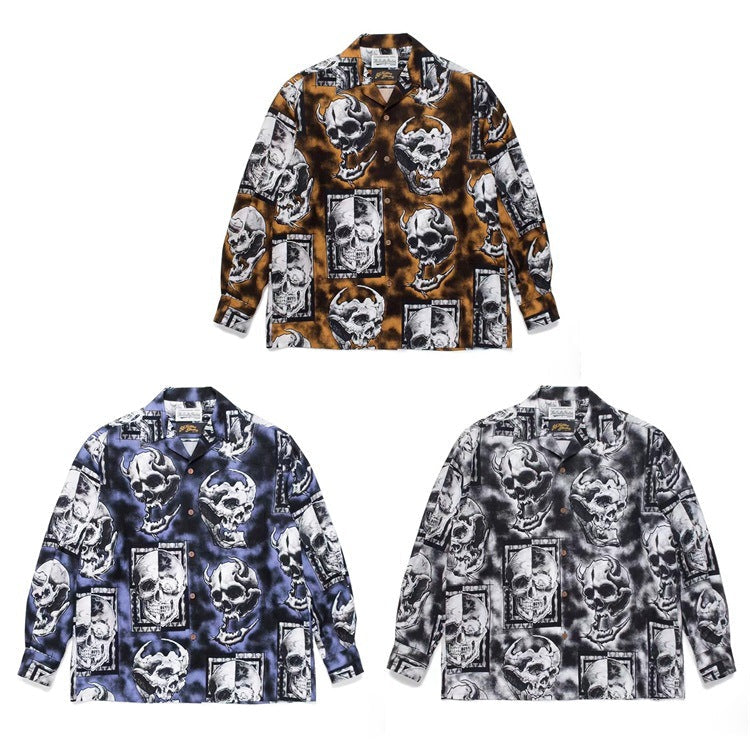 GUILTYPARTIES TIGER Long sleeved shirt 56 TATTOO STUDIO SHIRT Skull Skull Long Sleeve Shirt Men