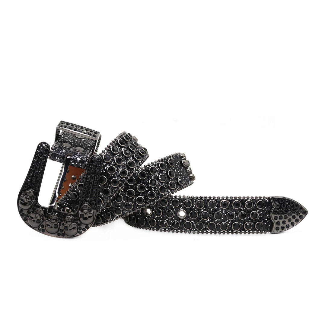 Hip-hop punk rhinestone belt y2k skull accessories
