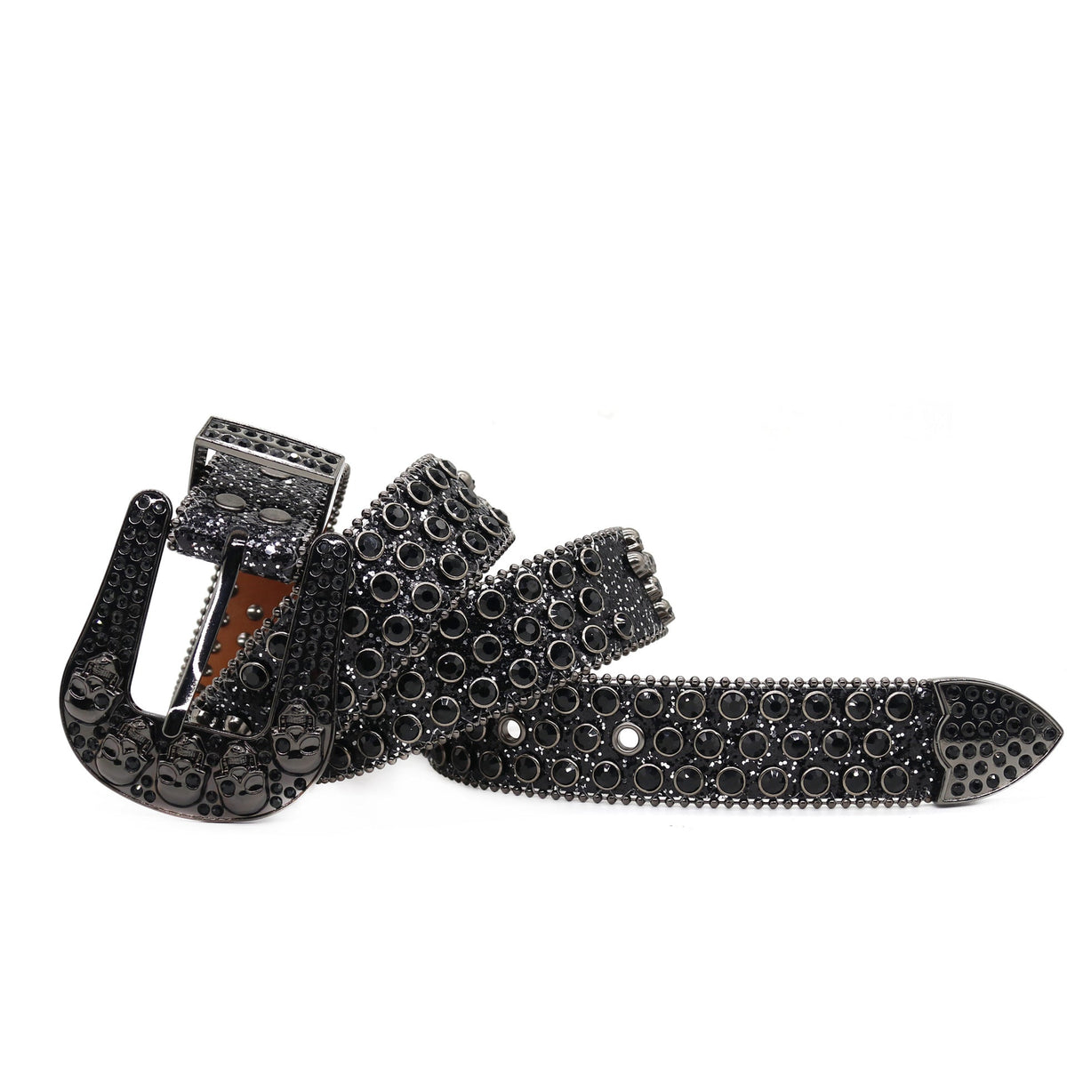 Hip-hop punk rhinestone belt y2k skull accessories
