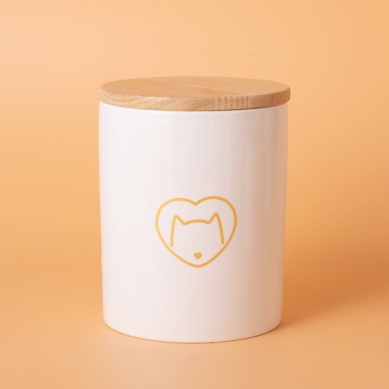 Pet Urn White Pet Urn Large Medium Small Ceramic Sealed Box Cat Dog Passed Away Hair Commemorative Funeral Supplies