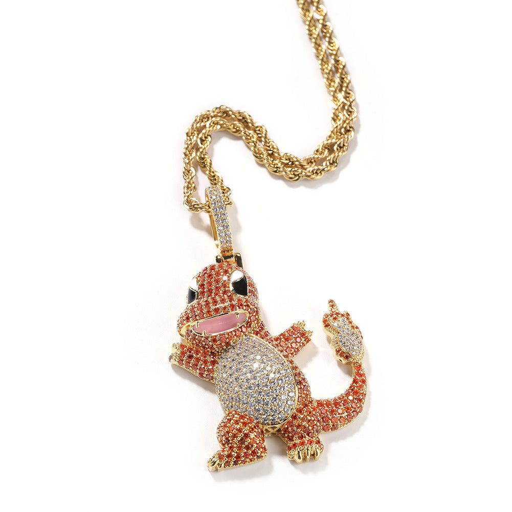 Jewelry Cartoon Dragon Pendant Copper Micro Zircon Animal Pok¡§|mon Spectrum