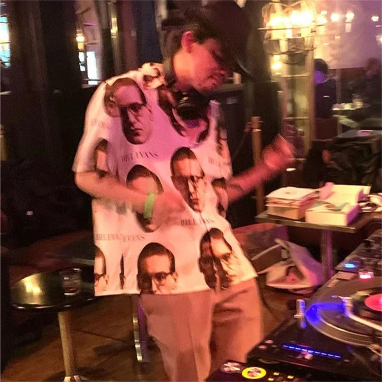 GUILTYPARTIES TIGER Shirts Bill Evans Jazz Music Hawaiian Casual Short Sleeve Shirts Men's and Women's