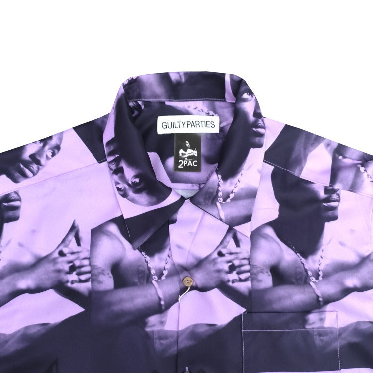 GUILTYPARTIES TIGER Shirts 23SS2PAC series five-pattern full print, Hawaiian short-sleeved shirt men