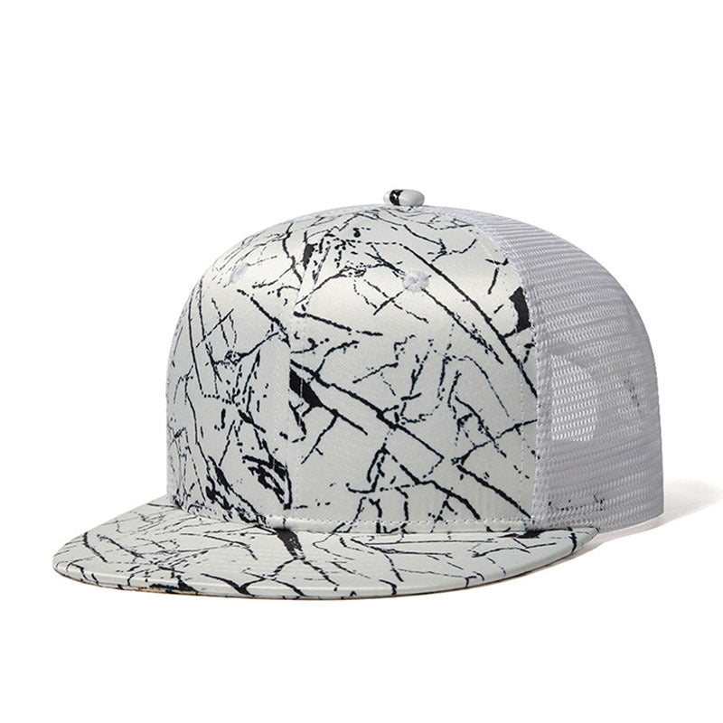 Trendy flat brimmed snapback hatsmesh breathable summer