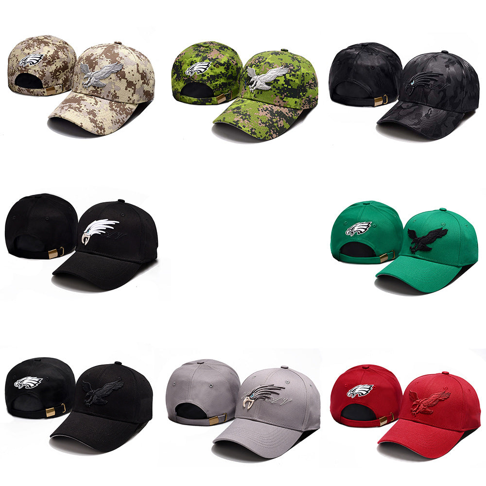Trendy flat brimmed snapback hatseagle embroider sunshade and windshield