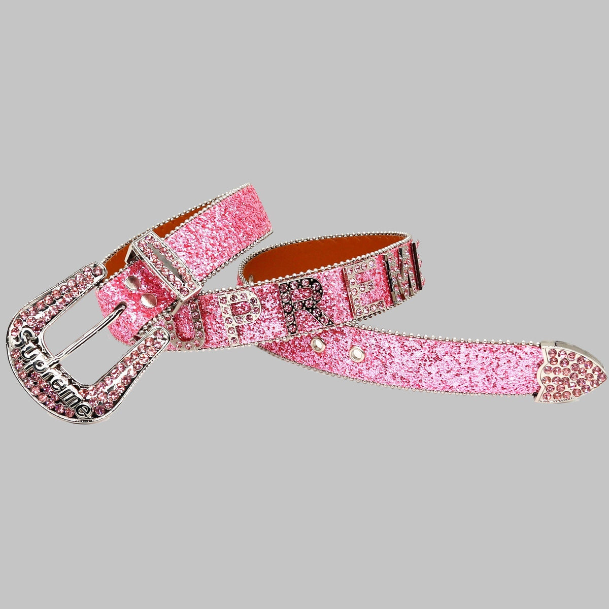 Hip-hop punk rhinestone belt glitterlettersupreme belt