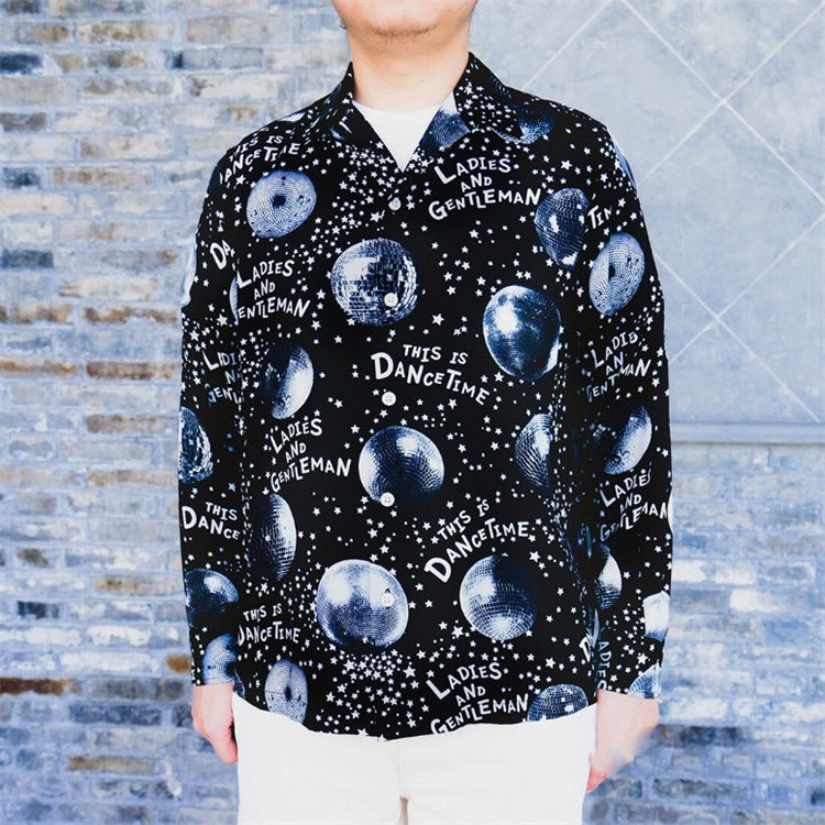 GUILTYPARTIES TIGER Long sleeved shirt 18SS Disco ball DISCO mirror ball Hawaii