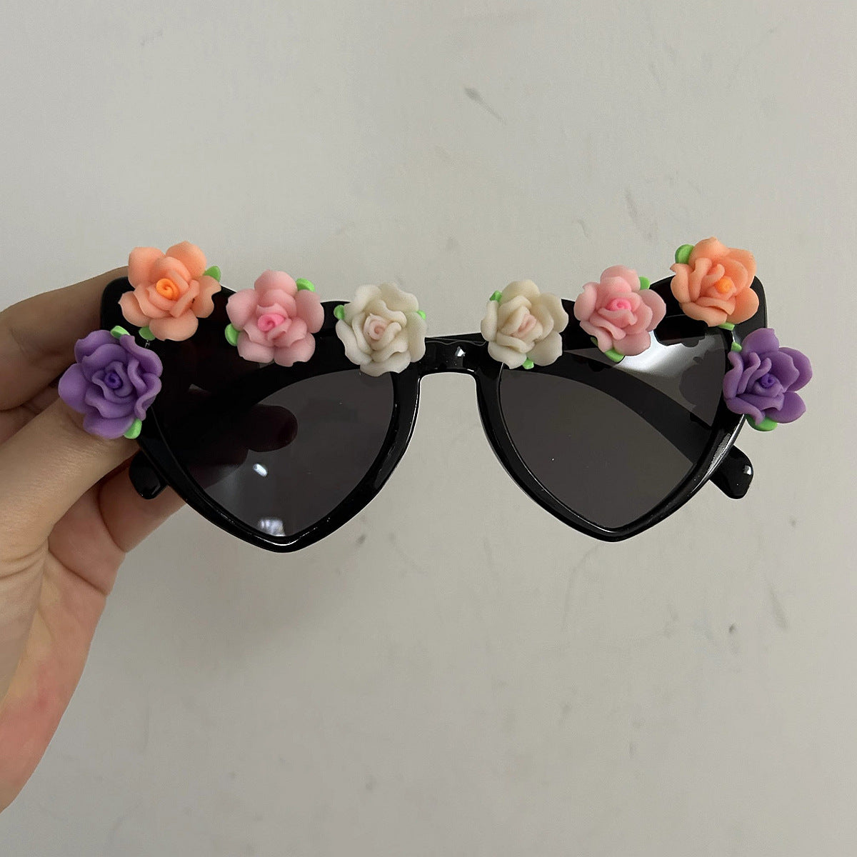 Trendy punk glasses rose cat eyes