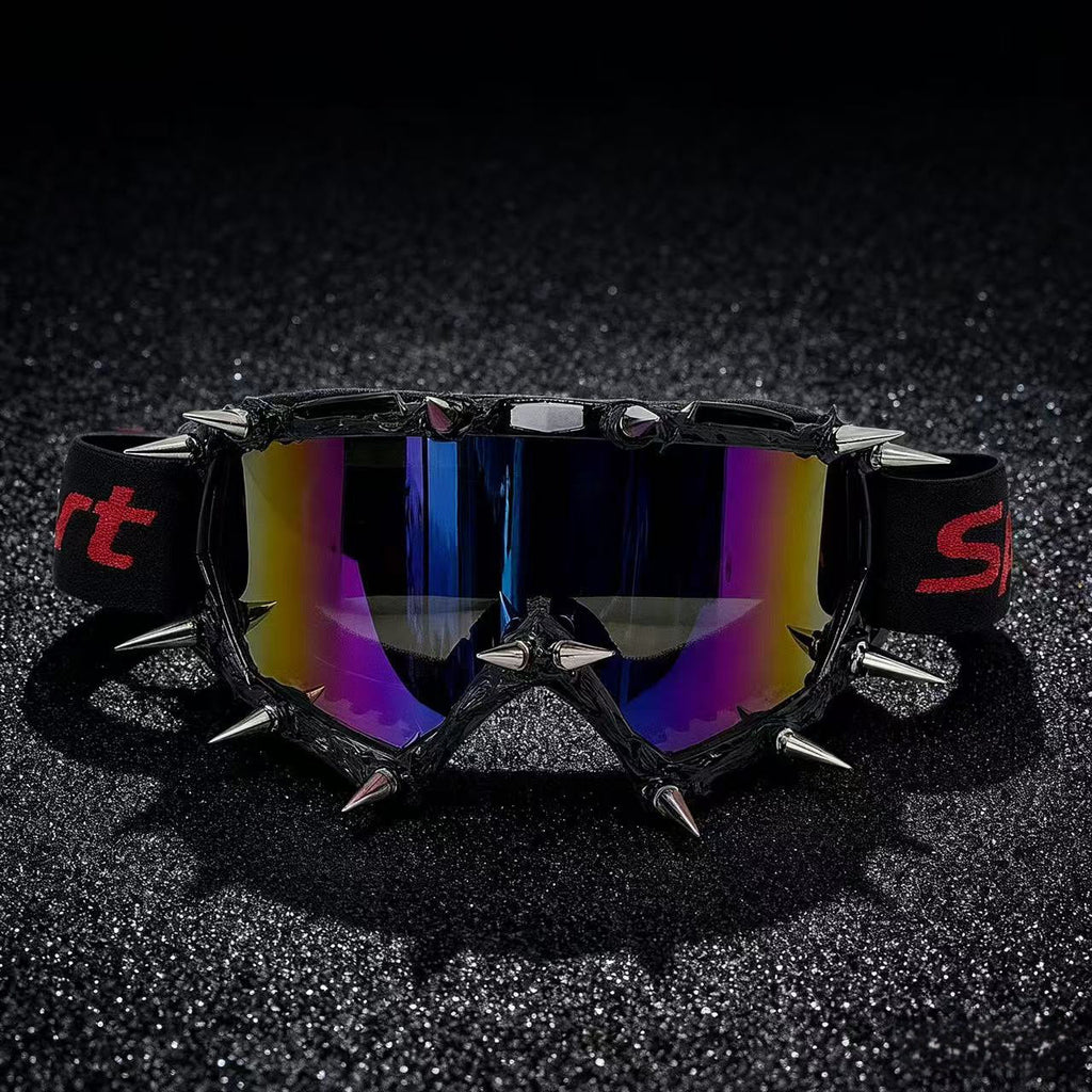 Trendy punk glasses metal rivet eye protection sponge