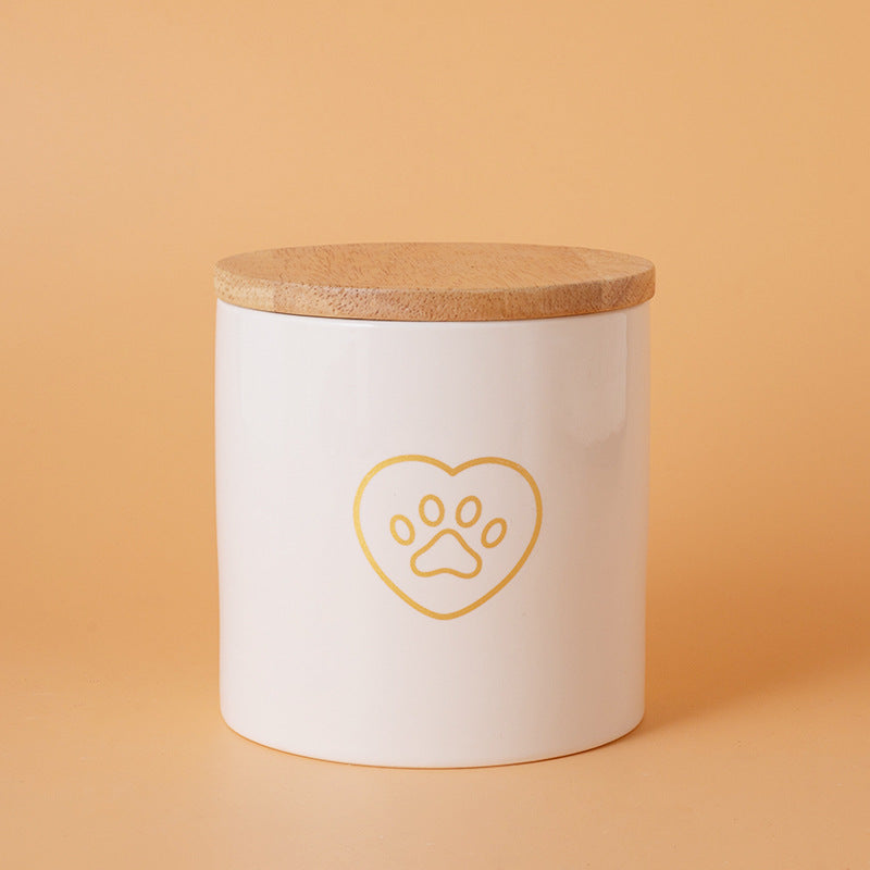 Pet Urn White Pet Urn Large Medium Small Ceramic Sealed Box Cat Dog Passed Away Hair Commemorative Funeral Supplies