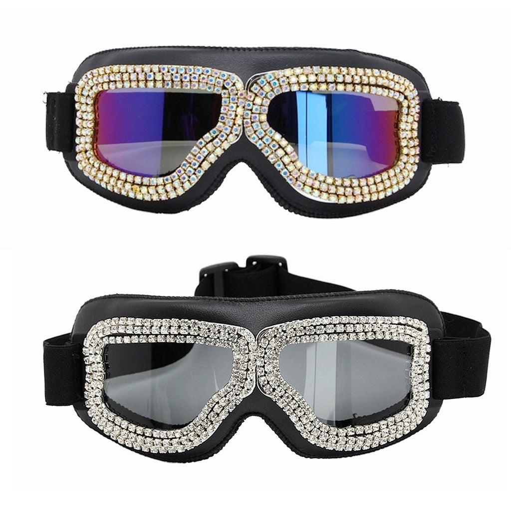Trendy punk glasses diamond retro windproof and dustproof